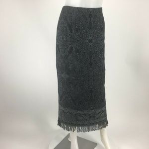 Meryl Diamond New York Sz12 Black Fridge Skirt